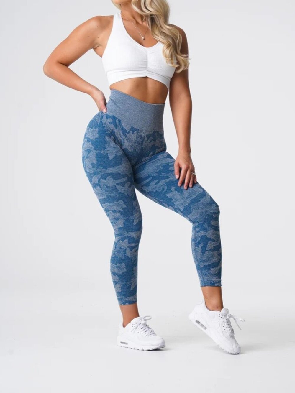 NVGTN Small Slate Blue Camo Seamless Leggings - New with tags - 50% off Retail